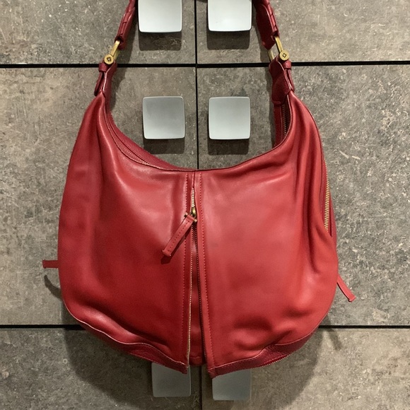 NWOT Samsonite black label leather expandable hobo - Picture 4 of 11